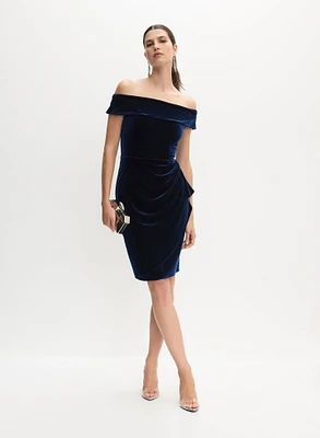 Off-the-Shoulder Velvet Dress
