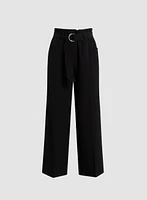 Pantalon ceinturé à jambe large