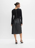 Knit & Vegan Leather Illusion Dress