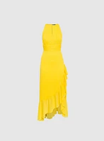 Robe en chiffon à encolure licou