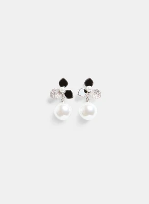 Boucles d'oreilles à fleur et perle