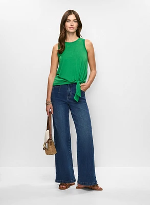 Camisole à nouer et jean à jambe large