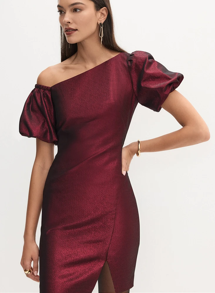 Adrianna Papell - Robe asymétrique à manches bouffantes