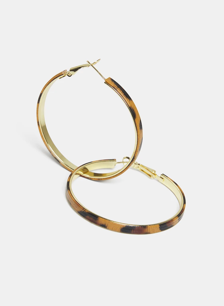 Boucles d'oreilles en anneaux léopard