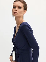 Flounce Detail Evening Dress