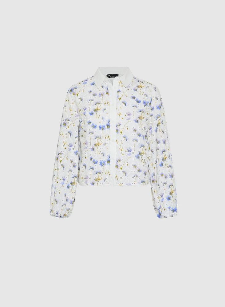Floral Eyelet Embroidered Blouse