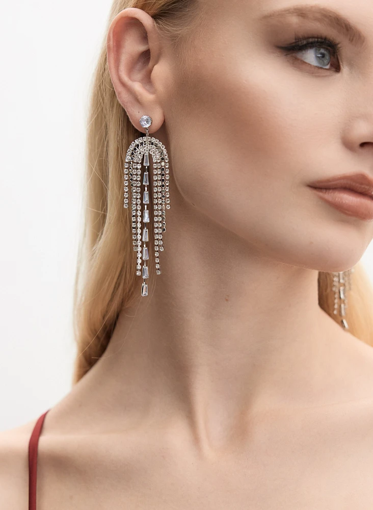 Rhinestone Cascade Earrings