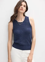 Pull texturé sans manches