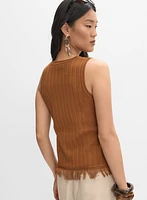 Débardeur en crochet à franges