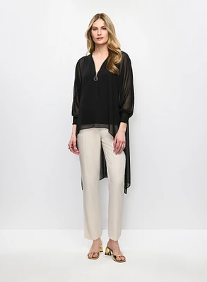 Tunique asymétrique et pantalon droit 