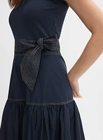 Robe ajustée et évasée en coton