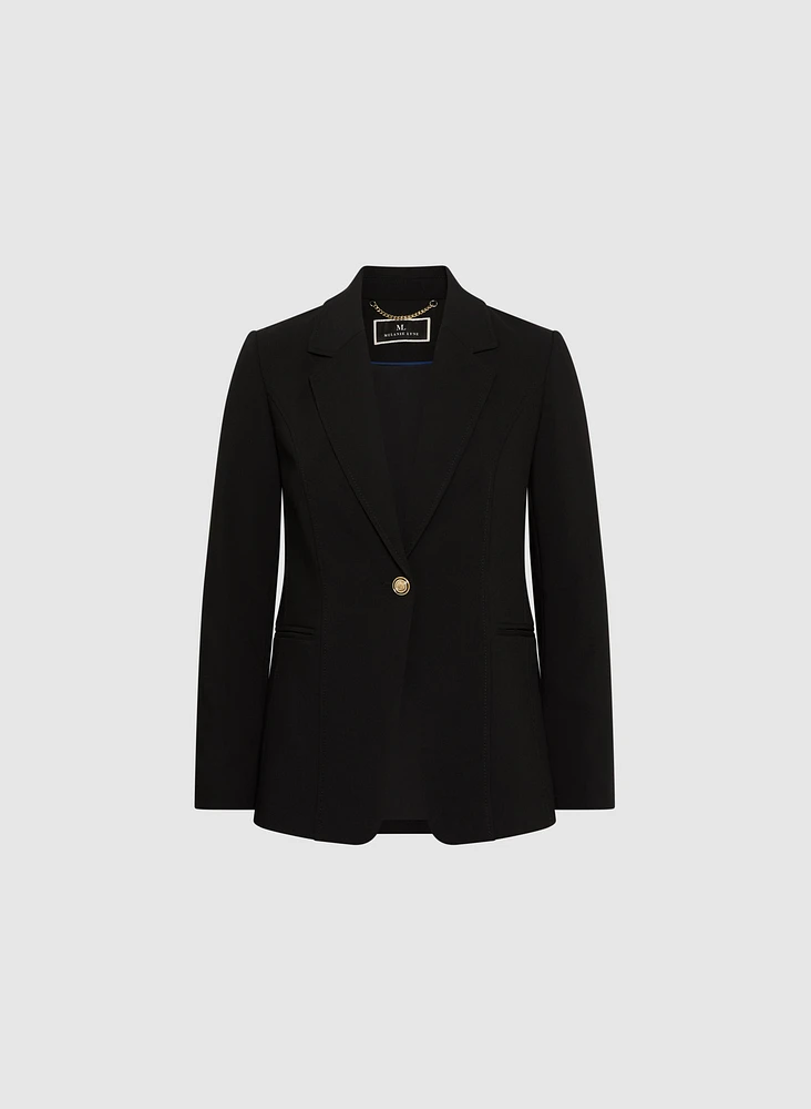 Embossed Button Blazer