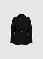 Embossed Button Blazer