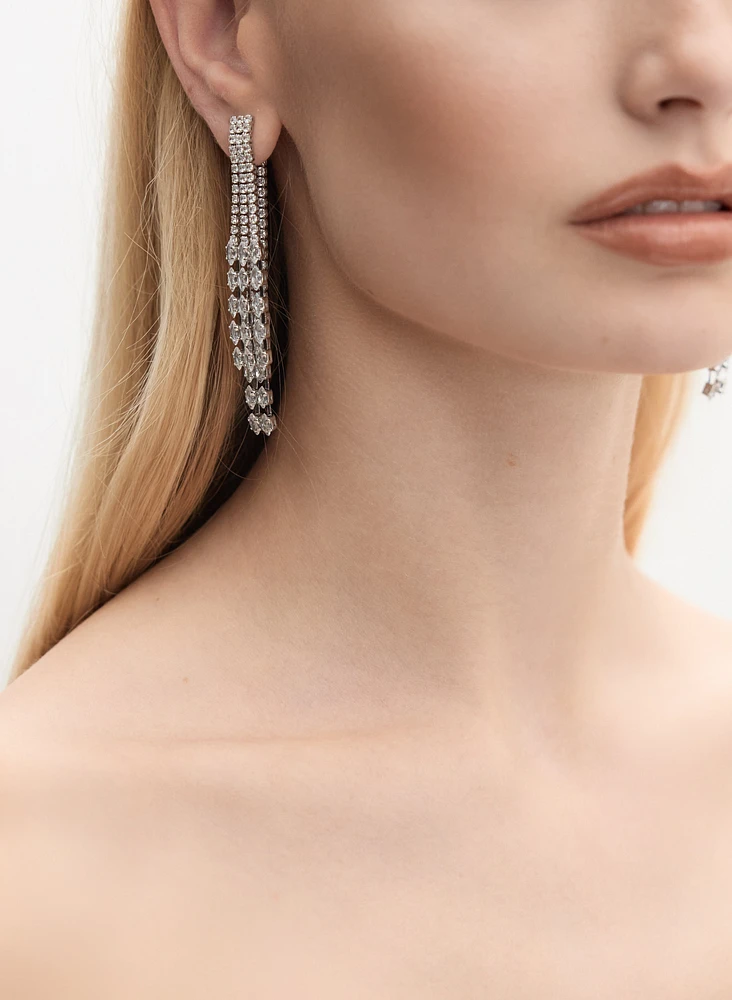 Boucles d'oreilles avant arrière à zircons cubiques