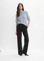 Pull à deux tons col cheminée