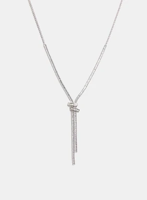Collier en Y à baguettes de cristaux