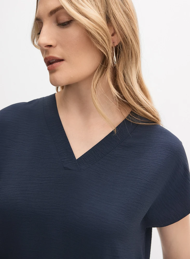 Robe froissée à encolure en V