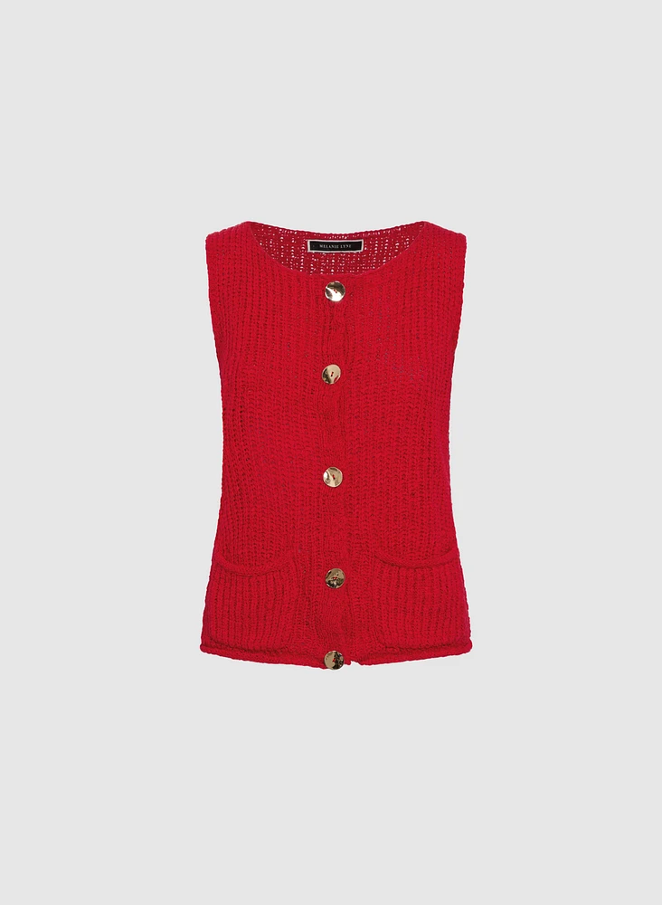 Cardigan en tricot sans manches