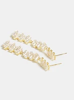 Cubic Zirconia Baguette Earrings