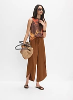 Pantalon large effet tulipe