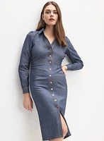 Robe midi en chambray