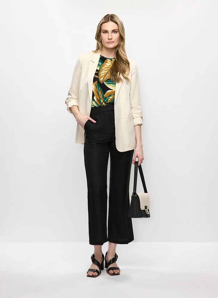Blazer en lin et pantalon à jambe large