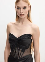 Beaded Corset Bodice Dress