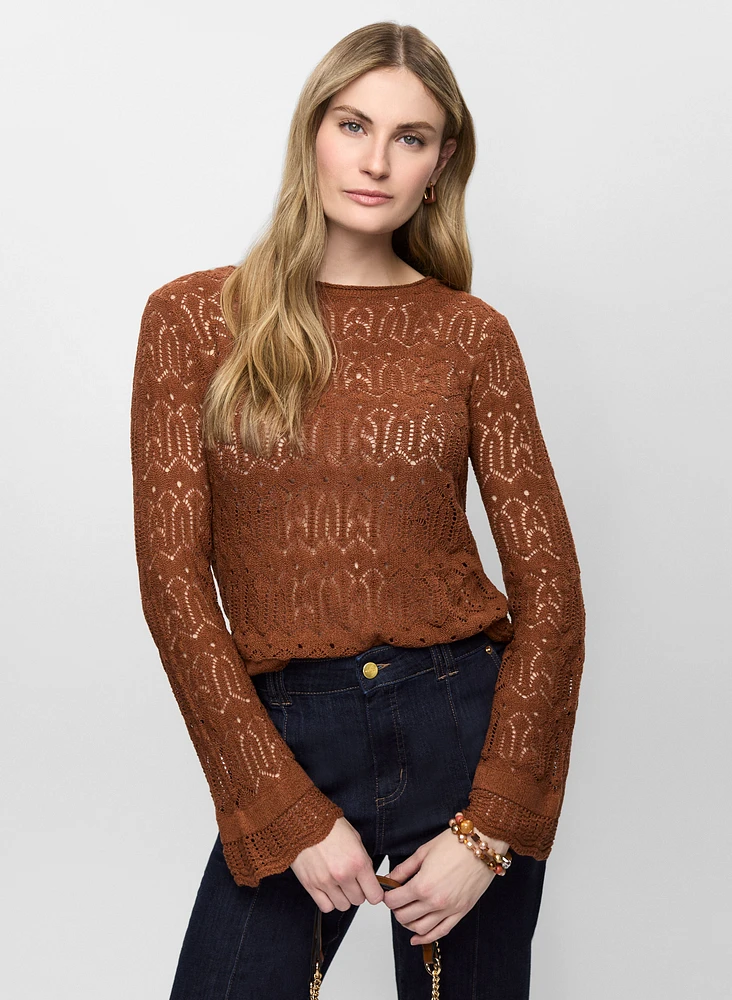 Pull léger en tricot ajouré