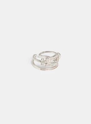 Bague à zircons cubiques
