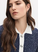 Contrast Bouclé Cardigan