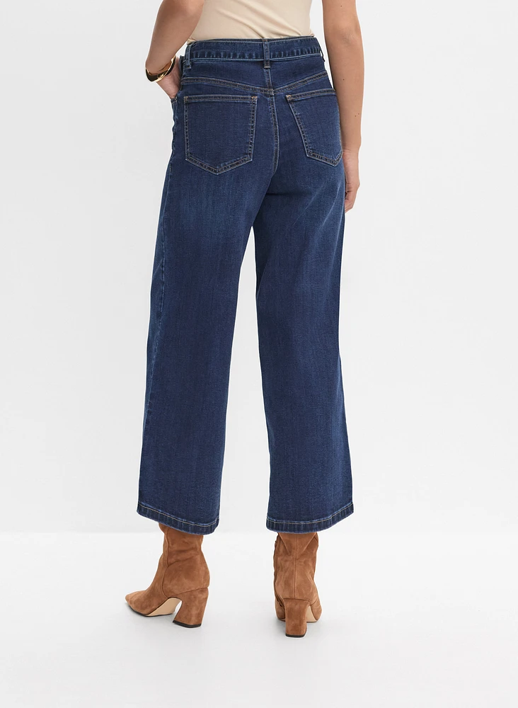 Jean à jambe évasée ceinture