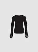 Lace Cuff Detail Top