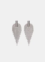 Boucles d'oreilles pendantes demi-lune en zircone cubique
