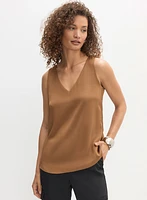 Essential V-Neck Satin Tank Top