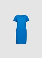 Short Sleeve Linen-Blend Dress