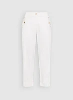 Grommet Embellished Straight-Leg Pants