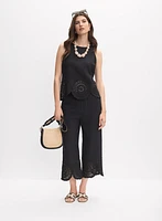 Floral Embroidered Capris