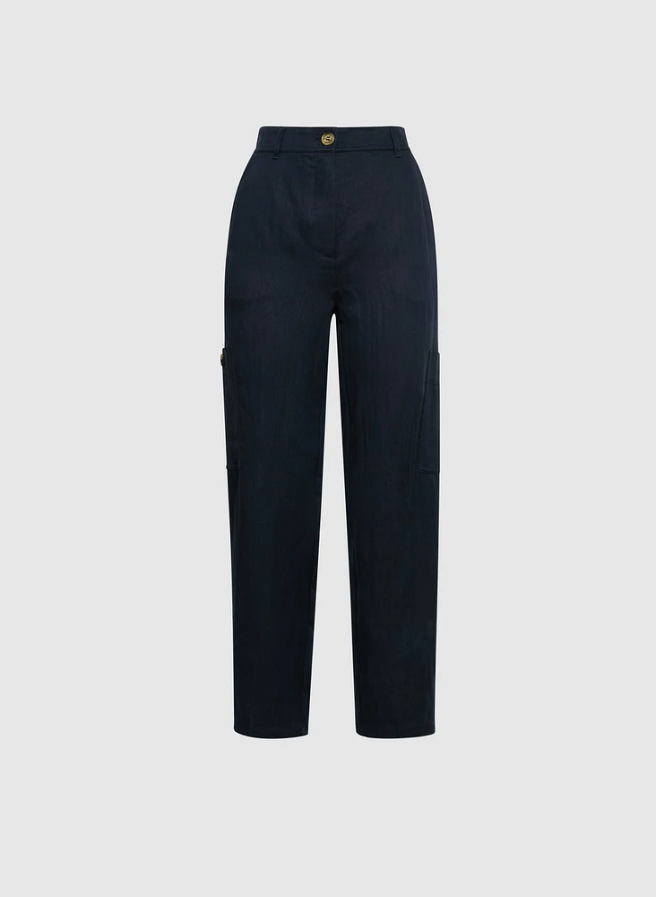 Pantalon à jambe droite poche cargo