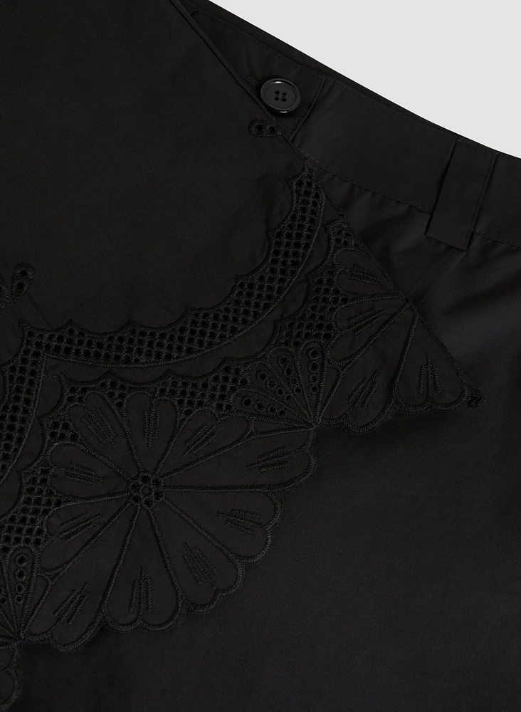 Embroidered Culotte Pants