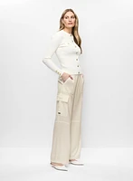 Pantalon large style cargo à enfiler