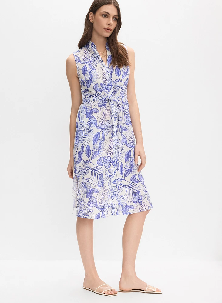 Robe en lin à motif floral