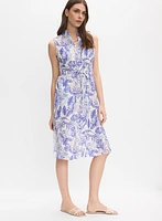 Robe en lin à motif floral