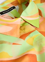 Abstract-Print Sleeveless Blouse
