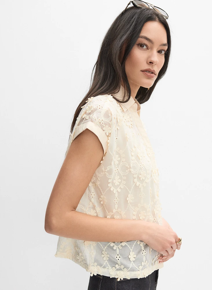 Lace Appliqué Blouse