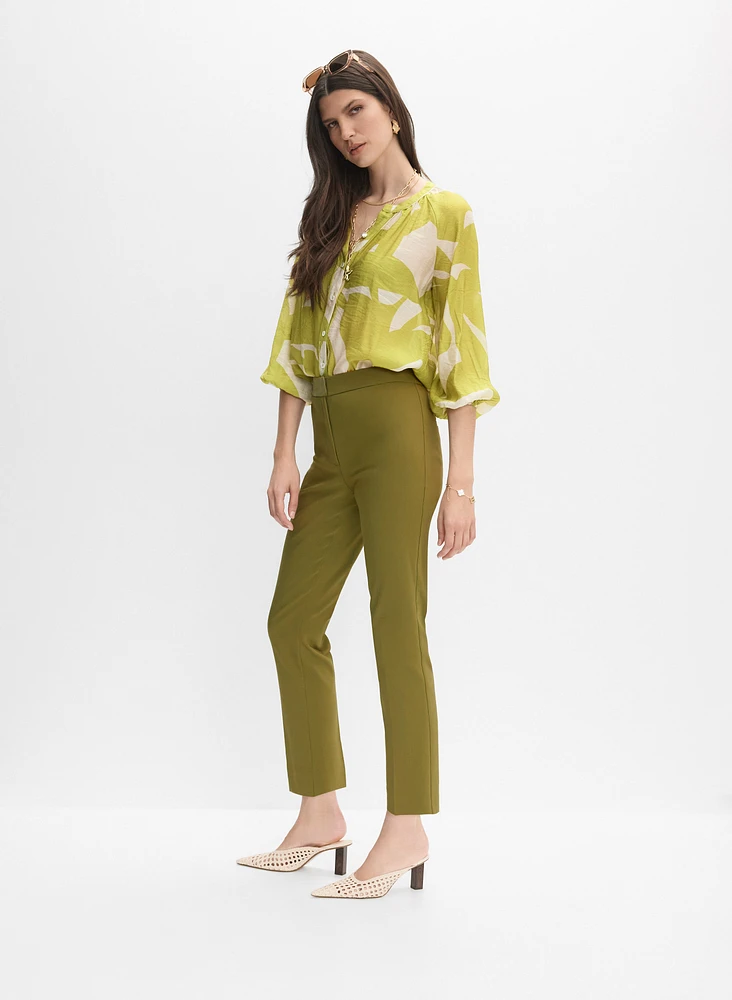 Cropped Slim-Leg Pants