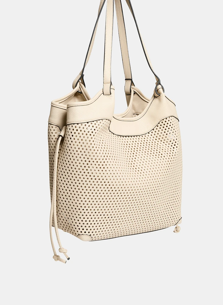 Sac à main perforé à cordon