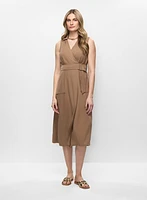 Robe ceinturée à poches appliquées
