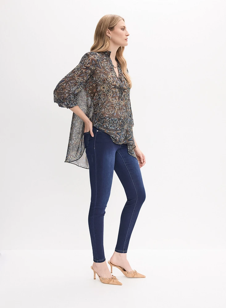 Jean à jambe étroite en denim doux