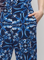 Pantalon à jambe large motif abstrait