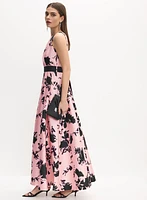Robe de soirée florale à boucle au dos